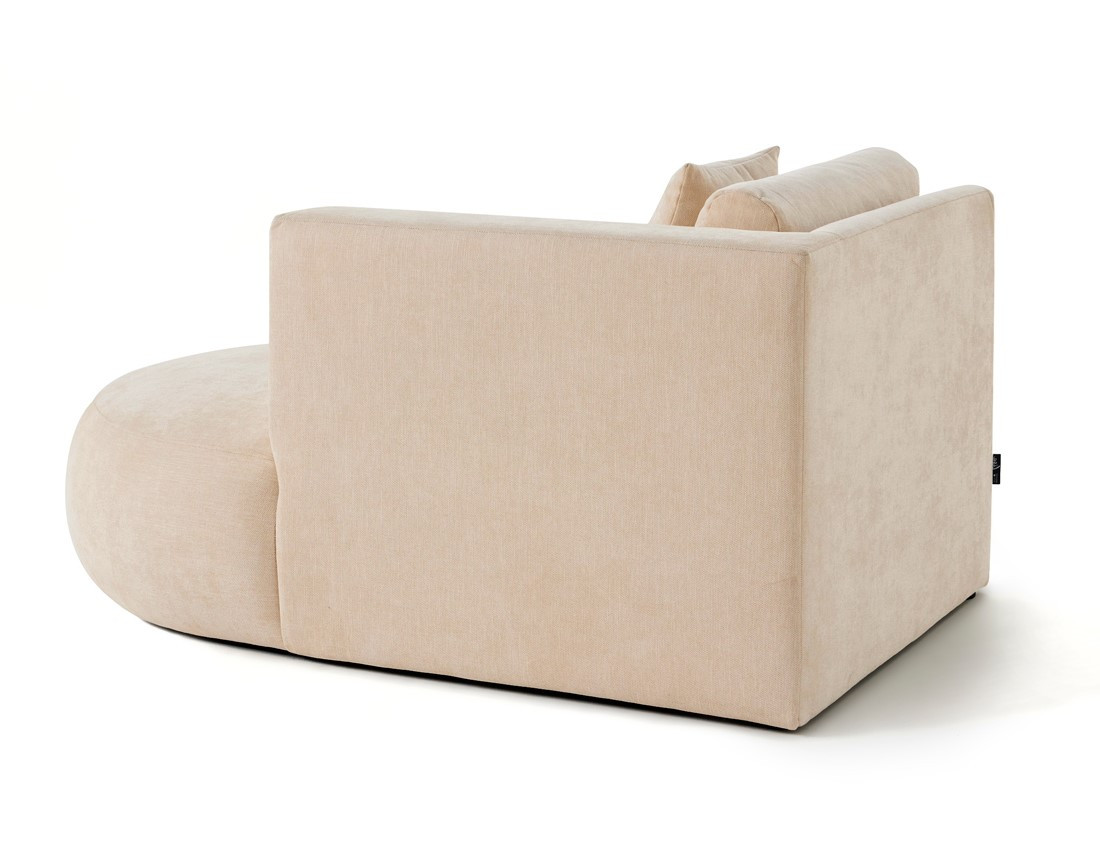 Module d'assise méridienne droit en tissu texturé - Santorini Module d'assise méridienne droit en tissu texturé - Santorini