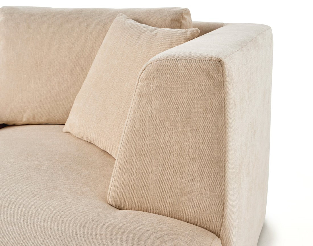 Module d'assise méridienne droit en tissu texturé - Santorini Module d'assise méridienne droit en tissu texturé - Santorini