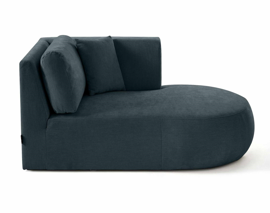 Module d'assise méridienne droit en tissu texturé - Santorini