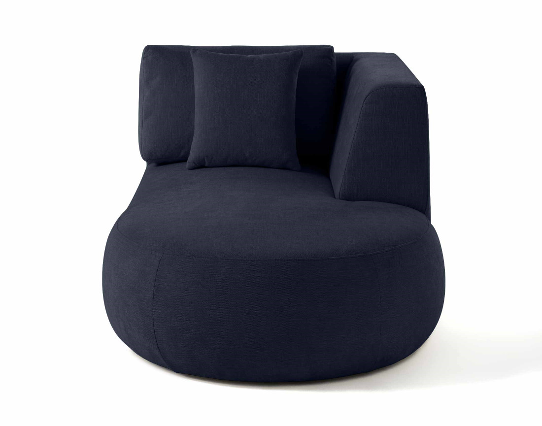 Module d'assise méridienne droit en tissu texturé - Santorini