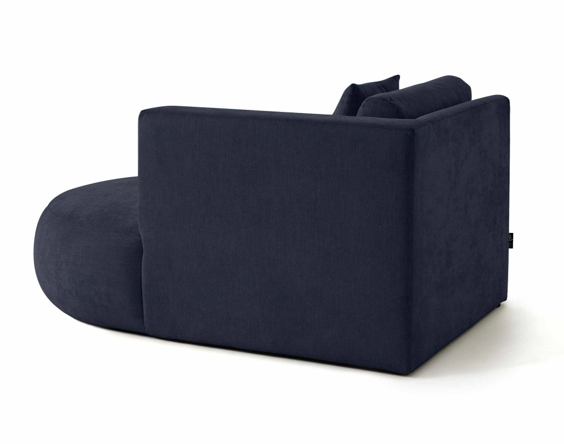 Module d'assise méridienne droit en tissu texturé - Santorini