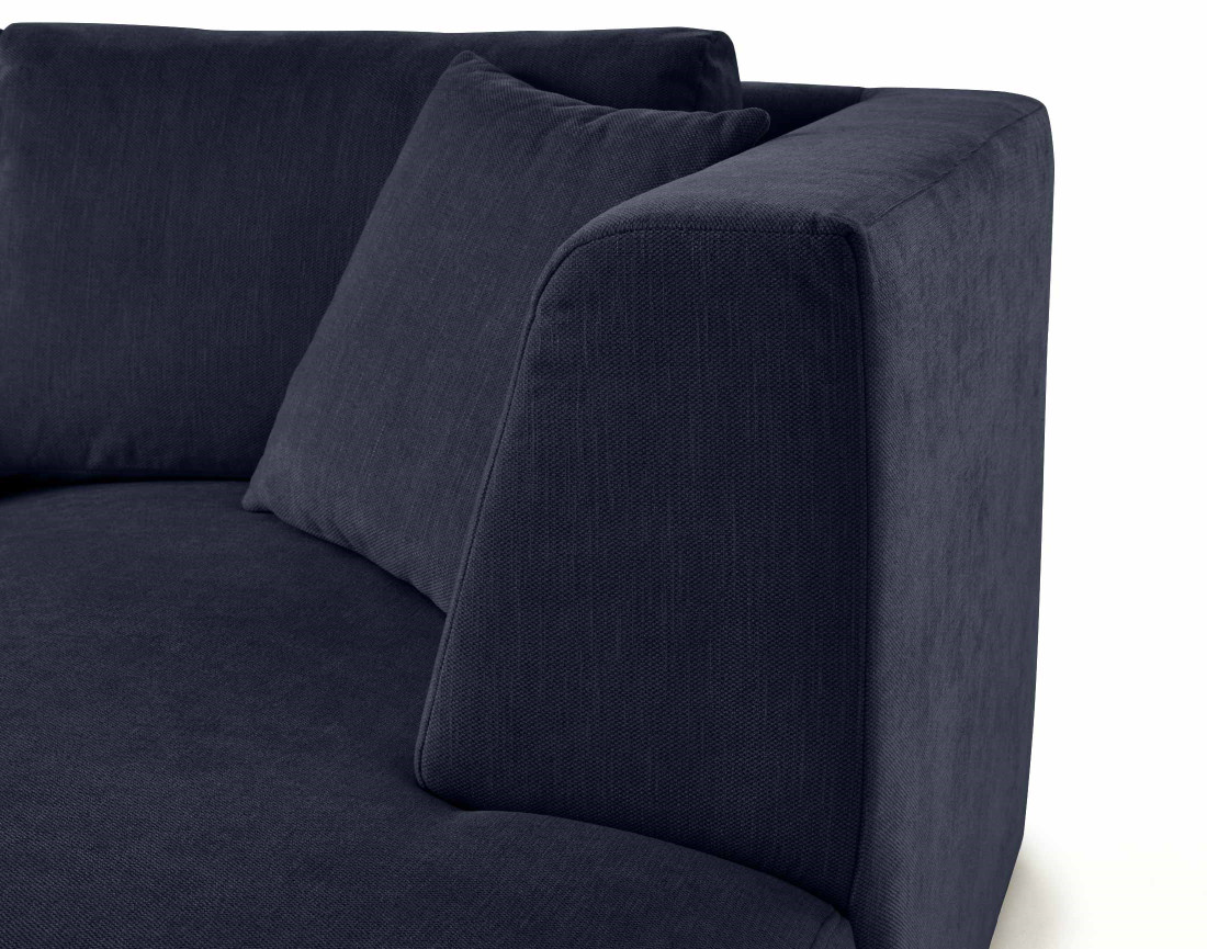 Module d'assise méridienne droit en tissu texturé - Santorini