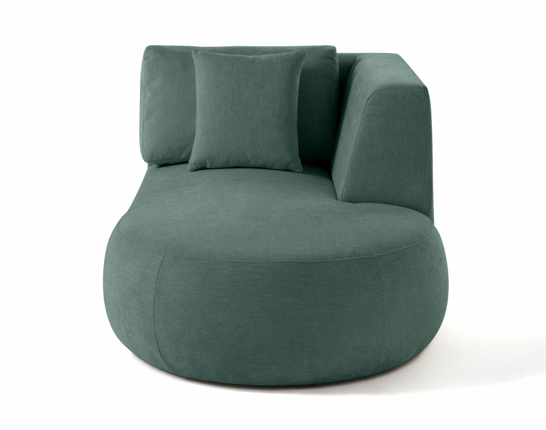 Module d'assise méridienne droit en tissu texturé - Santorini