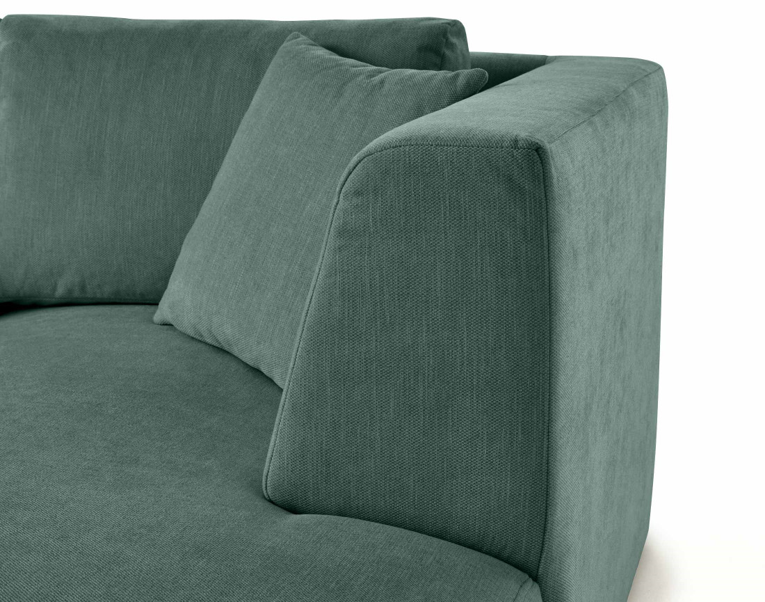 Module d'assise méridienne droit en tissu texturé - Santorini