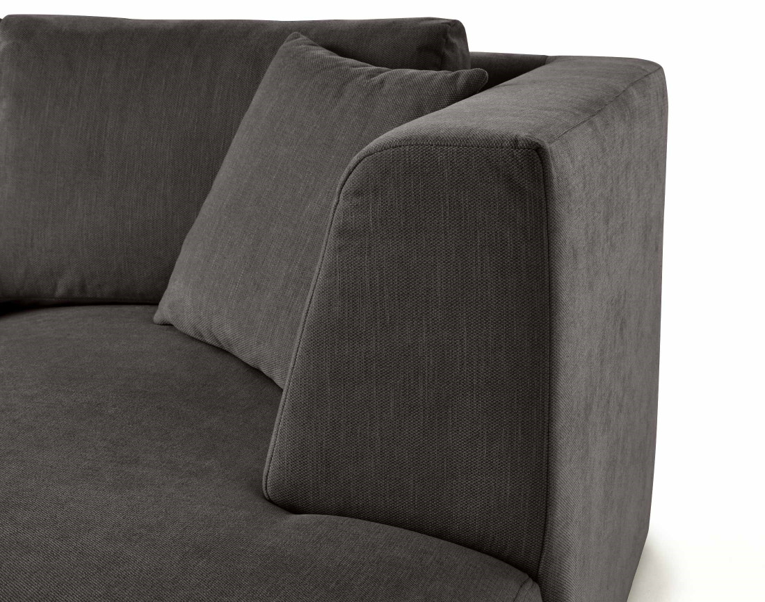 Module d'assise méridienne droit en tissu texturé - Santorini Module d'assise méridienne droit en tissu texturé - Santorini