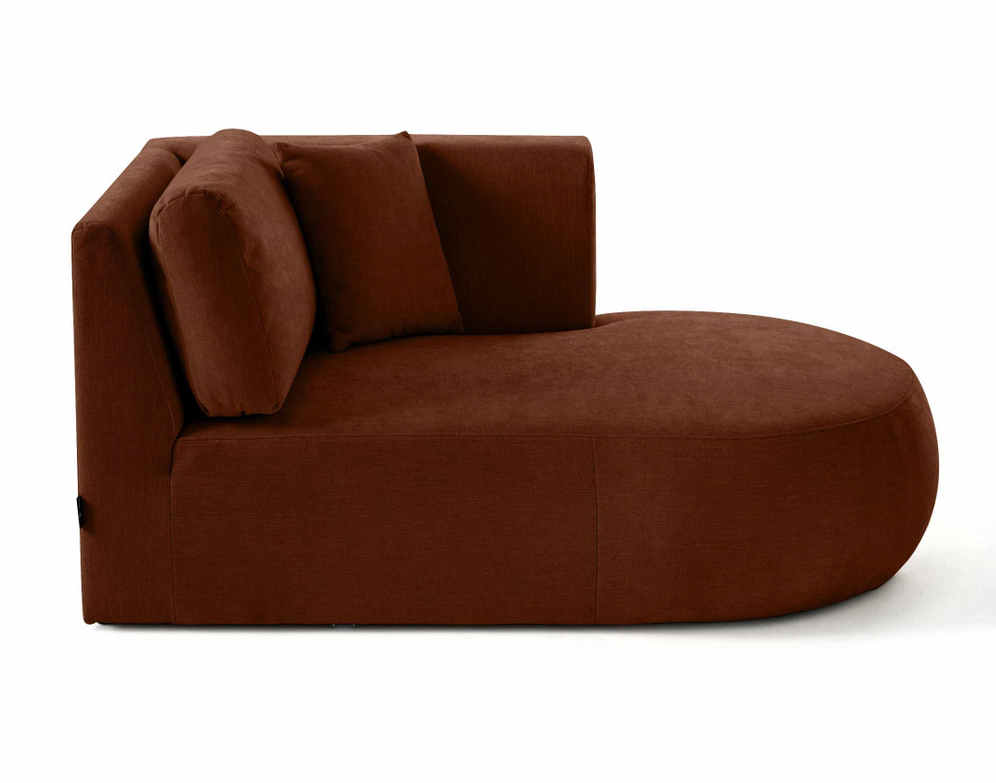 Module d'assise méridienne droit en tissu texturé - Santorini