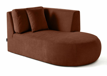 Module d'assise méridienne droit en tissu texturé - Santorini