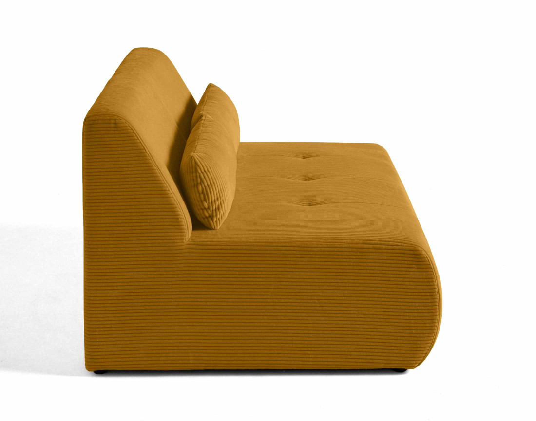 Canapé droit 2 places en velours côtelé Onyx