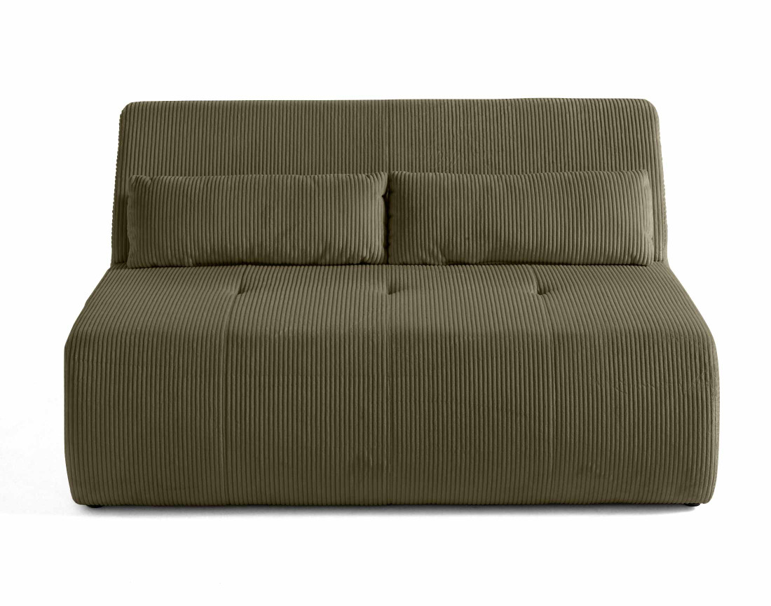 Canapé droit 2 places en velours côtelé Onyx