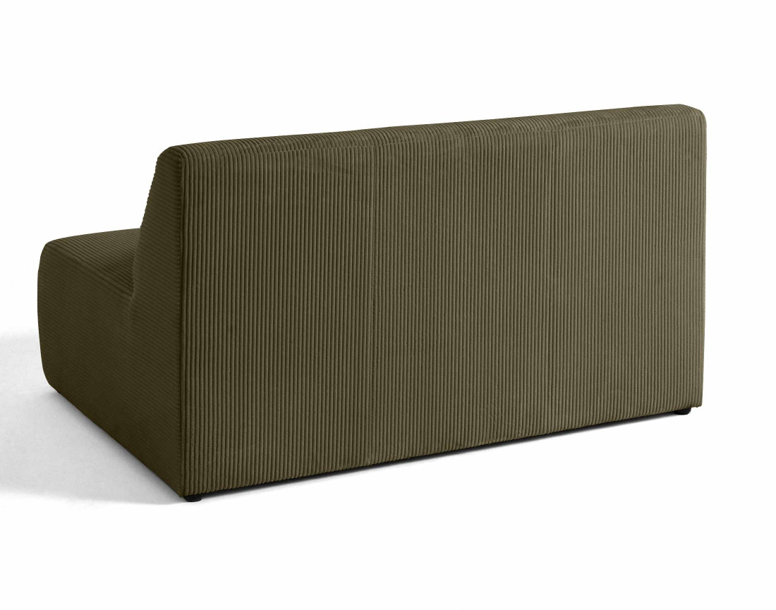 Canapé droit 2 places en velours côtelé Onyx