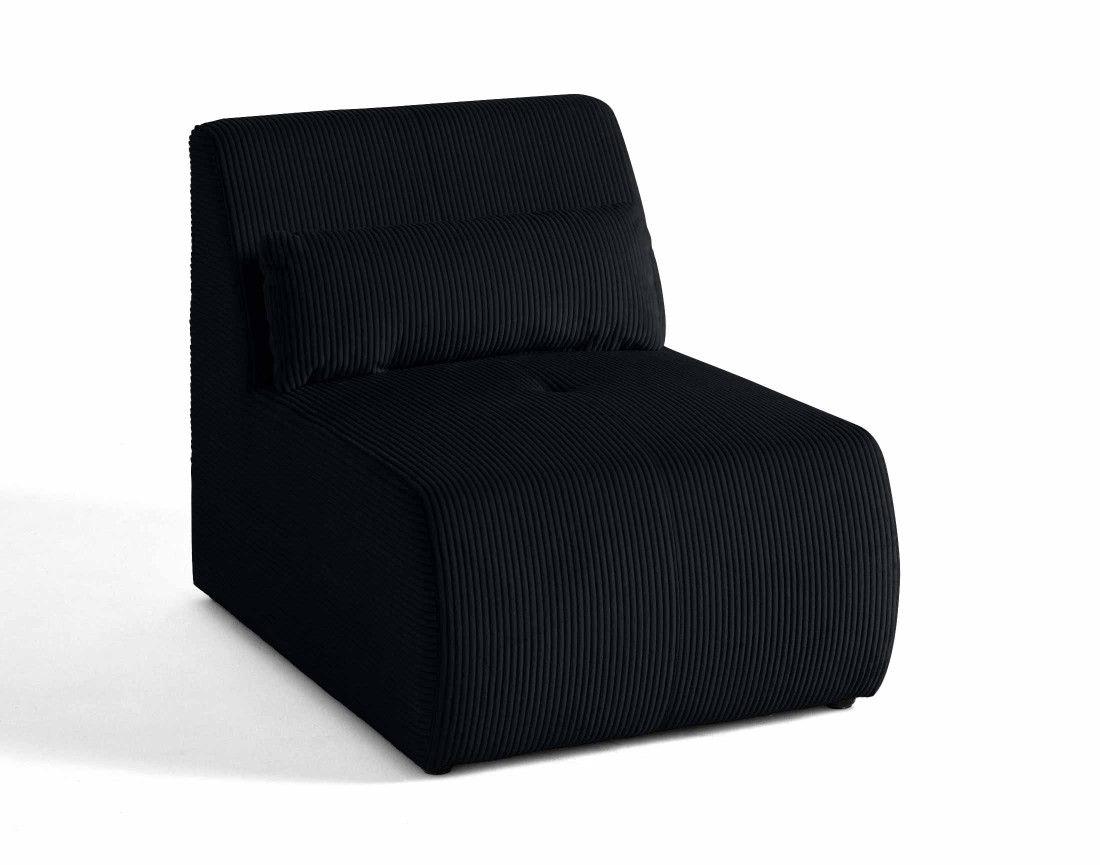 Fauteuil sans accoudoirs en velours côtelé Onyx