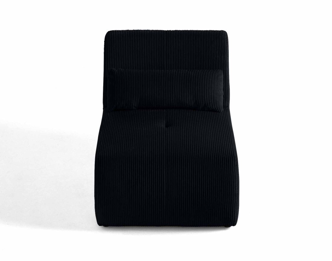 Fauteuil sans accoudoirs en velours côtelé Onyx