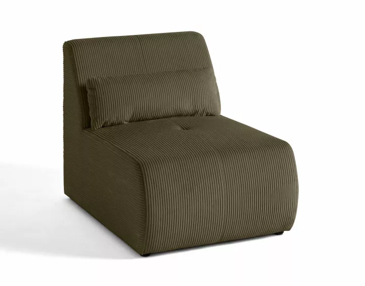 Fauteuil sans accoudoirs en velours côtelé Onyx