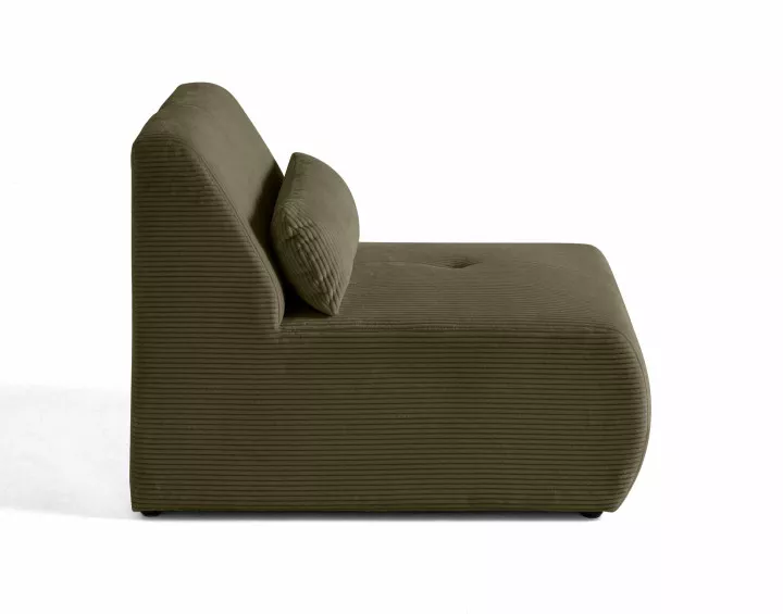 Fauteuil sans accoudoirs en velours côtelé Onyx