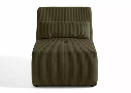 Fauteuil sans accoudoirs en velours côtelé Onyx