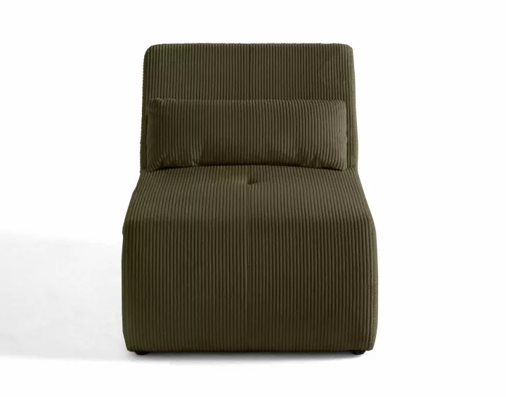 Fauteuil sans accoudoirs en velours côtelé Onyx