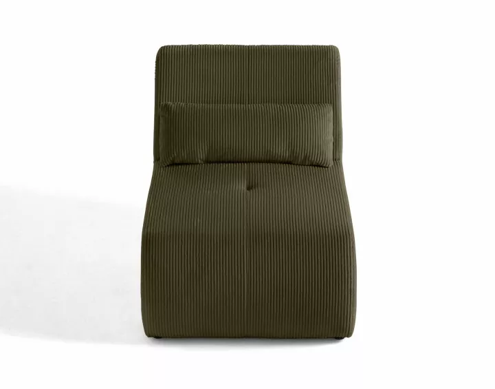 Fauteuil sans accoudoirs en velours côtelé Onyx