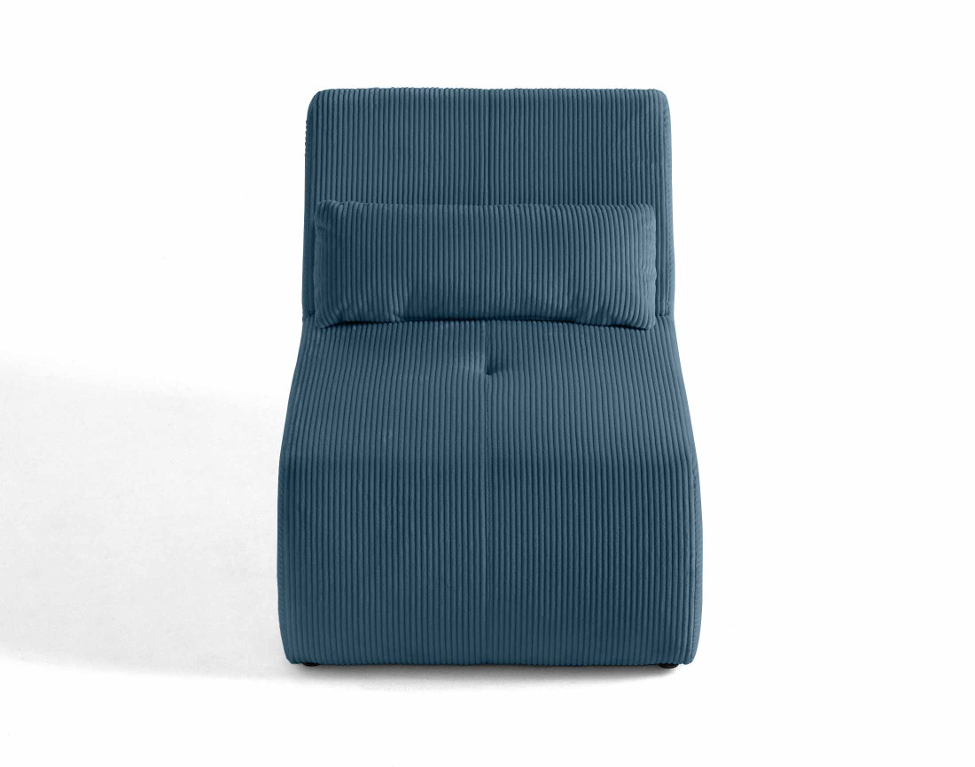 Fauteuil sans accoudoirs en velours côtelé Onyx