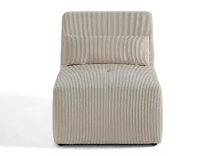 Fauteuil sans accoudoirs en velours côtelé Onyx