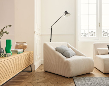 Fauteuil en velours côtelé Onyx