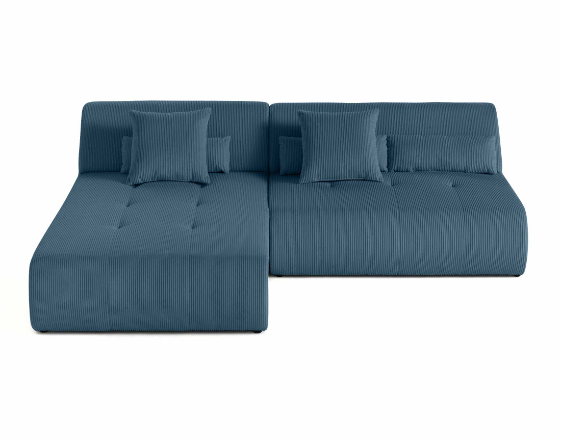 Canapé modulable d'angle réversible 4 places en velours côtelé Onyx