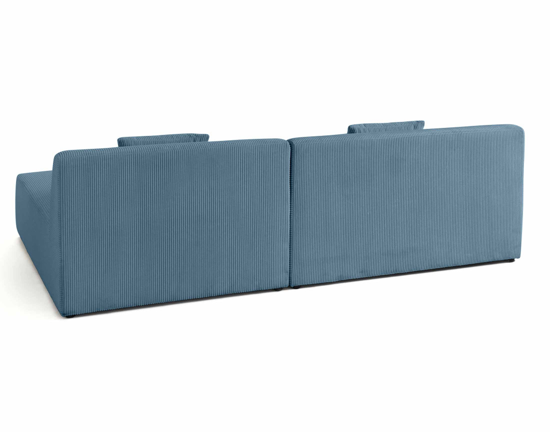 Canapé modulable d'angle réversible 4 places en velours côtelé Onyx