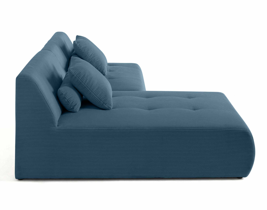 Canapé modulable d'angle réversible 4 places en velours côtelé Onyx