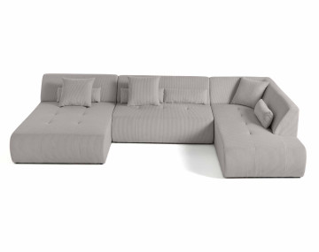 Canapé panoramique d'angle droit 7 places Onyx - Best Mobilier