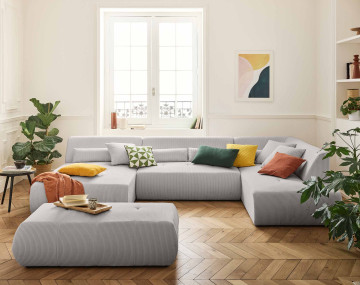 Canapé panoramique d'angle droit 7 places Onyx - Best Mobilier