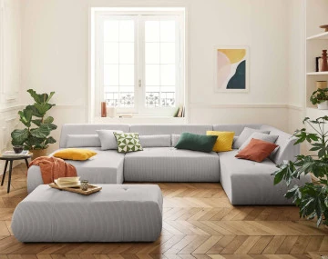 Canapé panoramique d'angle droit 7 places Onyx - Best Mobilier