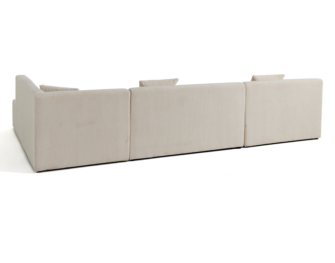 Canapé panoramique d'angle droit 7 places en velours côtelé Onyx Canapé panoramique d'angle droit 7 places en velours côtelé Onyx