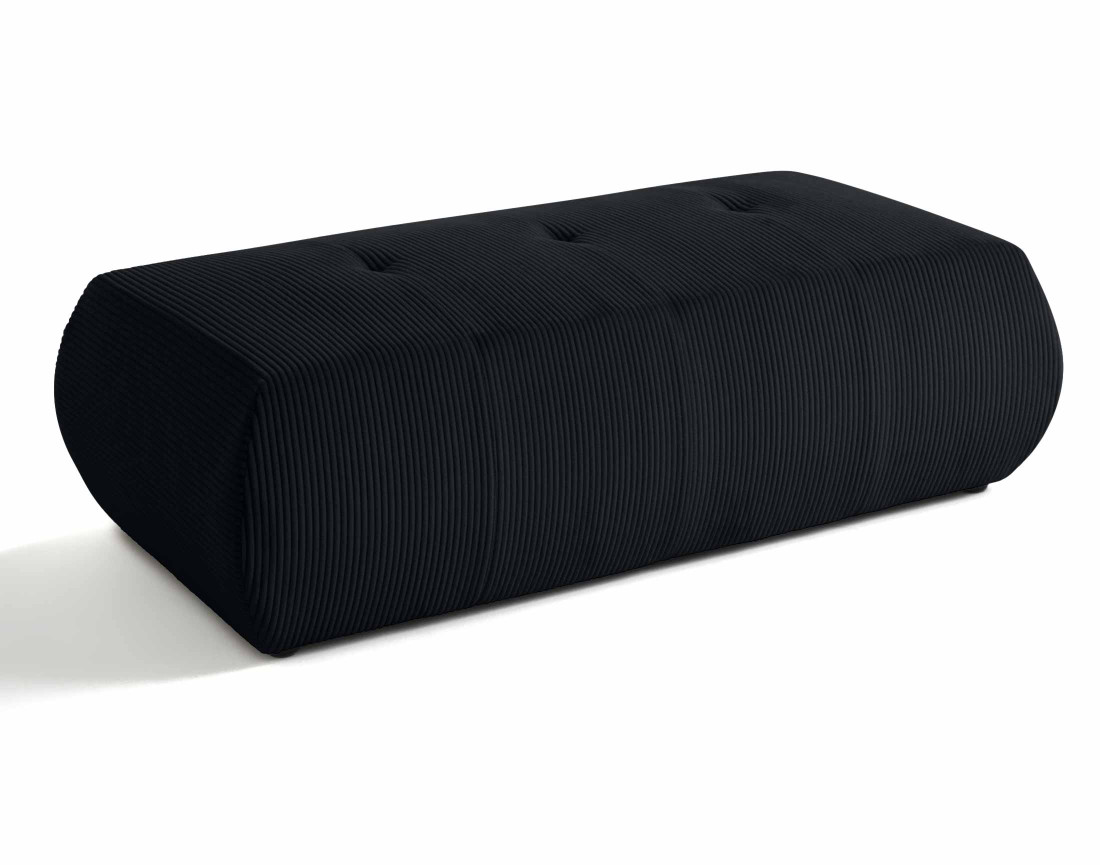 Pouf modulable en velours côtelé Onyx