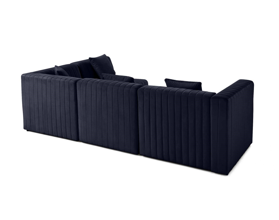 Canapé modulable d'angle droit 5 places en velours Nova