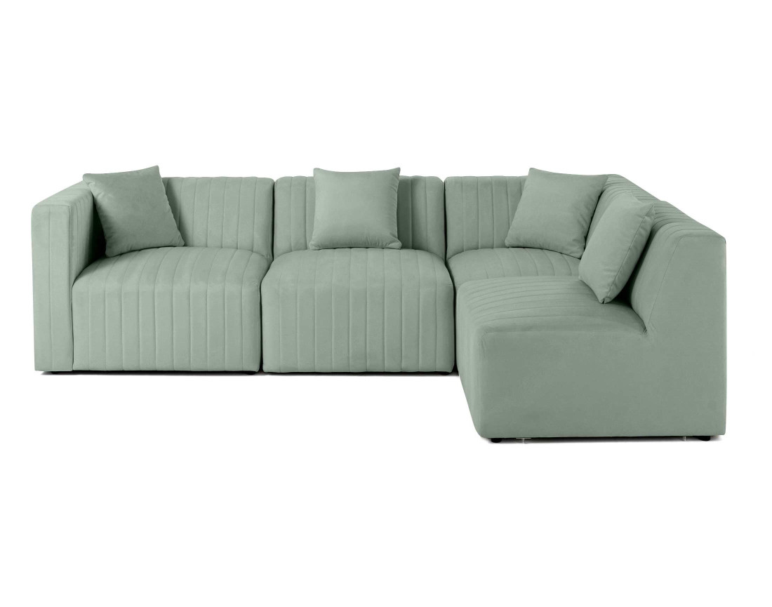 Canapé modulable d'angle droit 5 places en velours Nova Canapé modulable d'angle droit 5 places en velours Nova