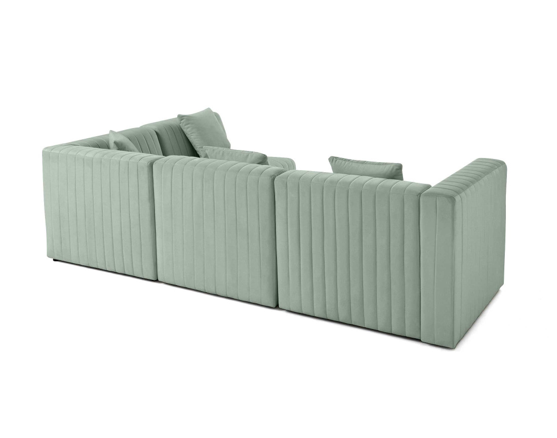 Canapé modulable d'angle droit 5 places en velours Nova Canapé modulable d'angle droit 5 places en velours Nova