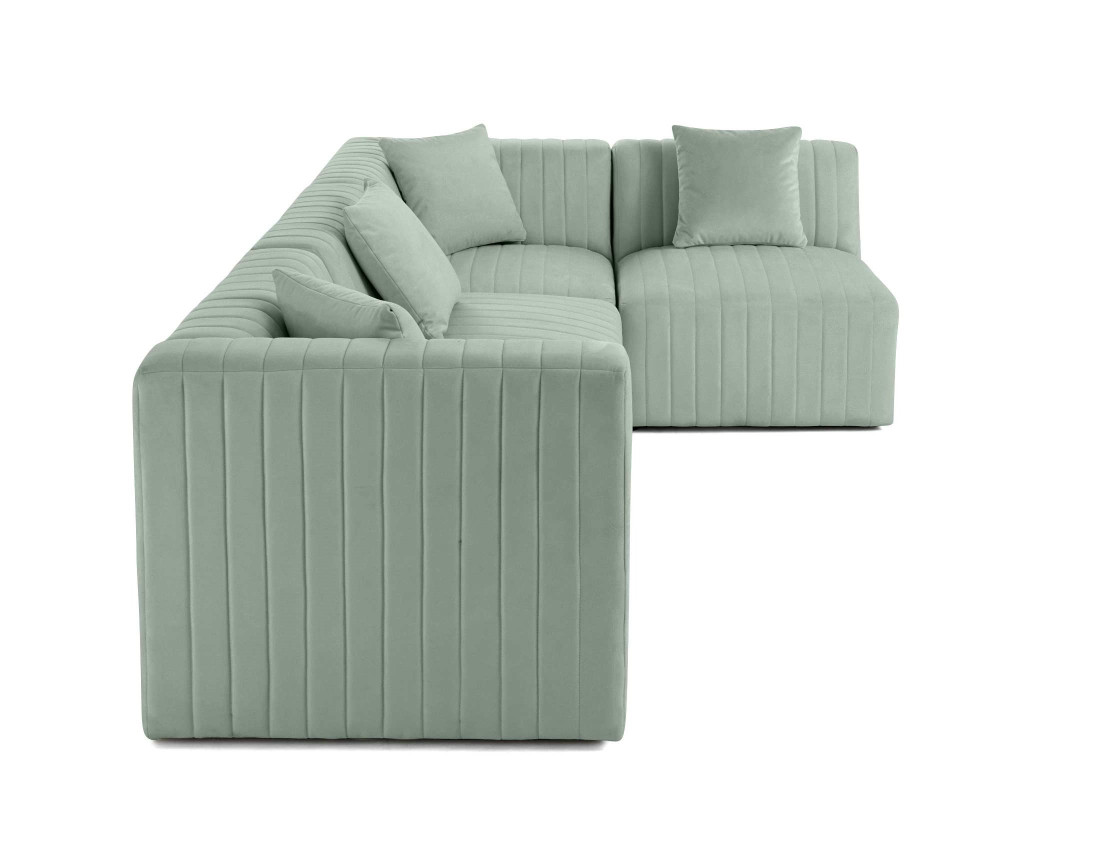 Canapé modulable d'angle droit 5 places en velours Nova Canapé modulable d'angle droit 5 places en velours Nova
