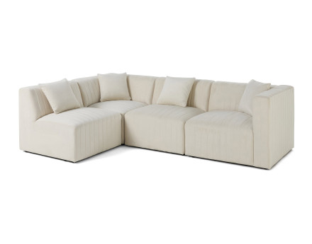 Canapé modulable d'angle gauche 5 places en velours Nova