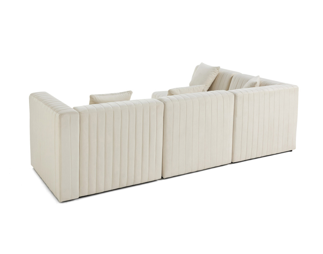 Canapé modulable d'angle gauche 5 places en velours Nova