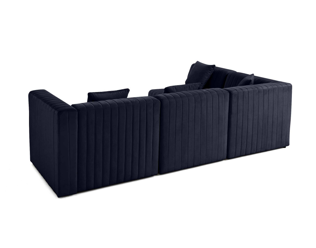 Canapé modulable d'angle gauche 5 places en velours Nova