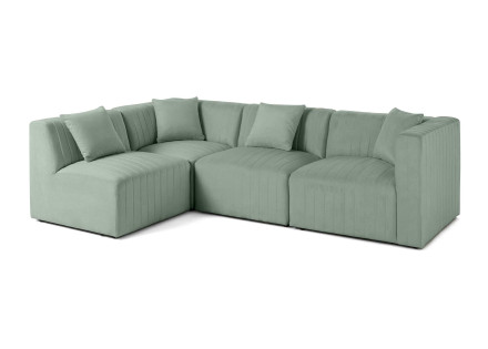 Canapé modulable d'angle gauche 5 places en velours Nova