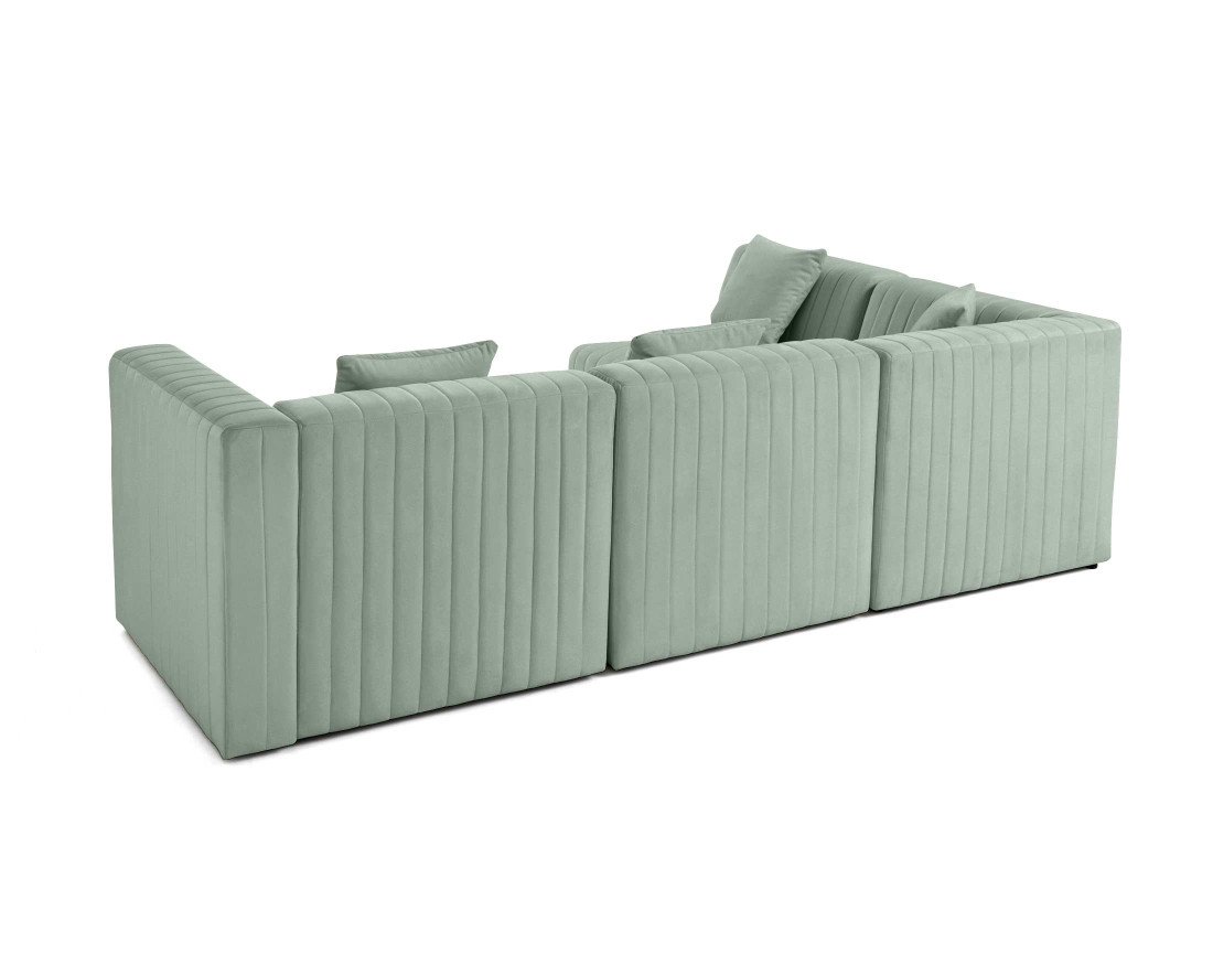 Canapé modulable d'angle gauche 5 places en velours Nova