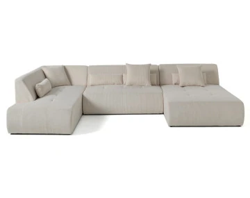 Canapé panoramique d'angle gauche 7 places Onyx - Best Mobilier