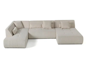Canapé panoramique d'angle gauche 7 places Onyx - Best Mobilier