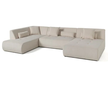 Canapé panoramique d'angle gauche 7 places Onyx - Best Mobilier