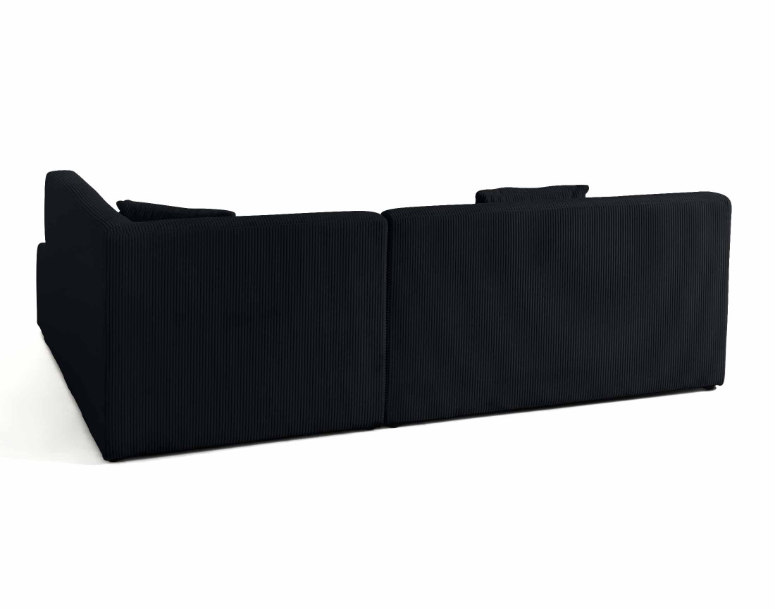 Canapé modulable d'angle droit 5 places en velours côtelé Onyx