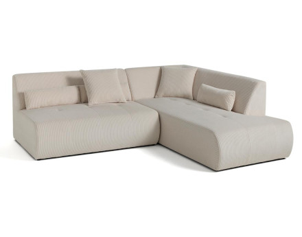 Canapé modulable d'angle droit 5 places en velours côtelé Onyx