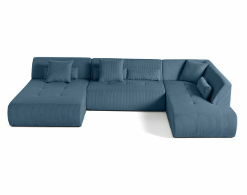 Canapé panoramique modulable d'angle droit 7 places Onyx - Best Mobilier