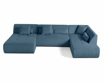 Canapé panoramique modulable d'angle droit 7 places Onyx - Best Mobilier