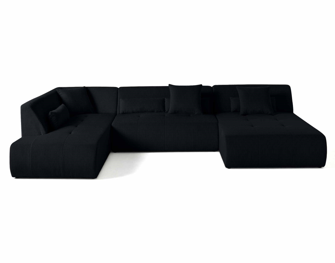Canapé modulable d'angle gauche 7 places en velours côtelé Onyx Canapé modulable d'angle gauche 7 places en velours côtelé Onyx