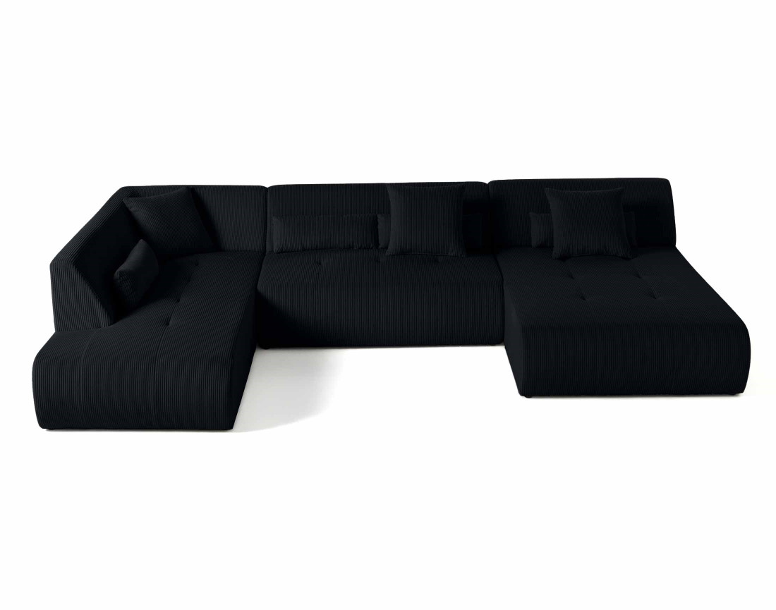 Canapé modulable d'angle gauche 7 places en velours côtelé Onyx Canapé modulable d'angle gauche 7 places en velours côtelé Onyx